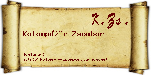 Kolompár Zsombor névjegykártya