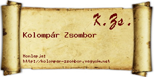 Kolompár Zsombor névjegykártya